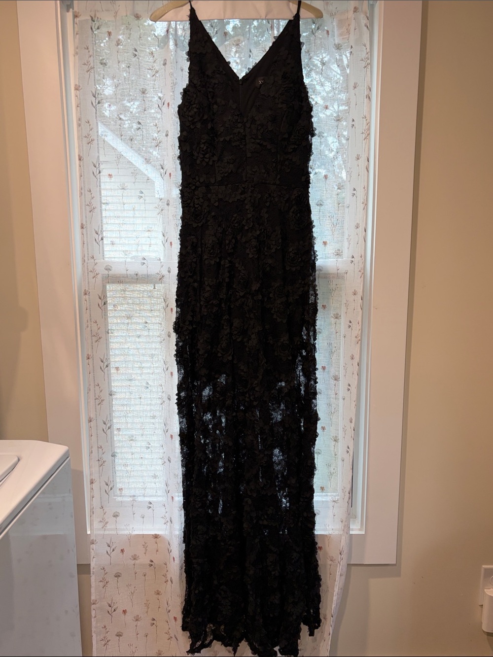 Black Lace V-Neck Evening Gown